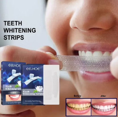 Teeth Whitening Strips Kit | Portable Dental Whitening Strips | Reduced Sensitivity White Strips for Home Use