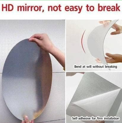 Flexible Mirror Sticker Sheet (Non‑Glass, Shatterproof)