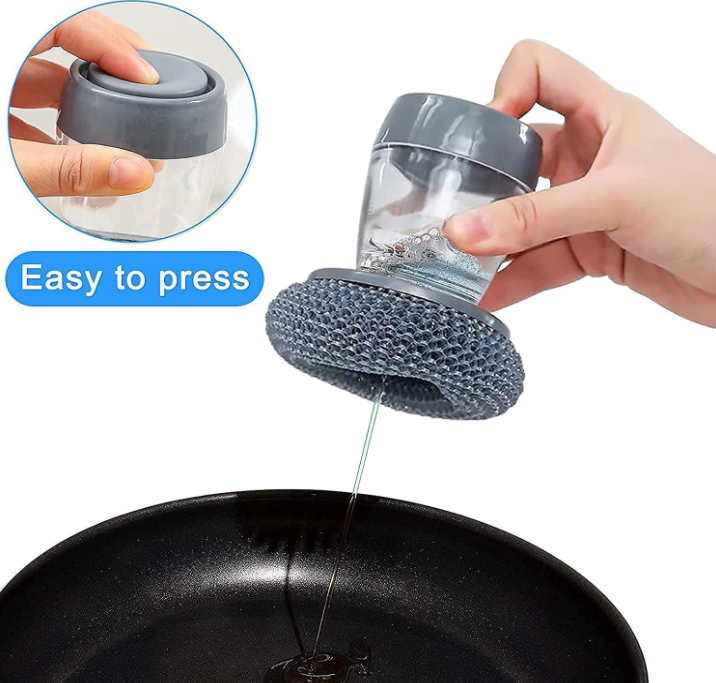 2-in-1 Smart Soap Dispensing Steel Scrubber for Kitchen