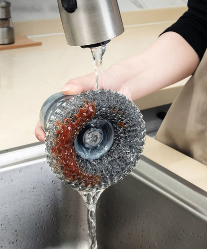 2-in-1 Smart Soap Dispensing Steel Scrubber for Kitchen