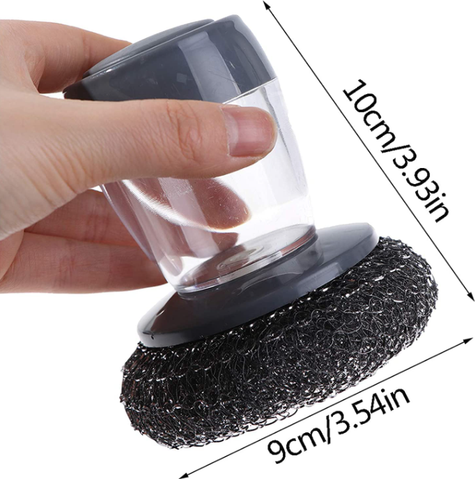 2-in-1 Smart Soap Dispensing Steel Scrubber for Kitchen