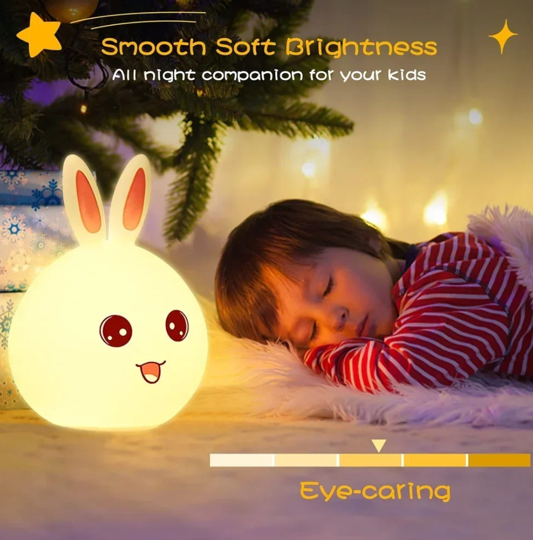 Cute Bunny Silicone Night Lamp (Rechargeable)