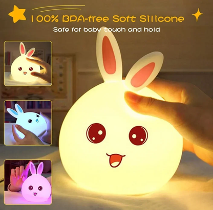 Cute Bunny Silicone Night Lamp (Rechargeable)