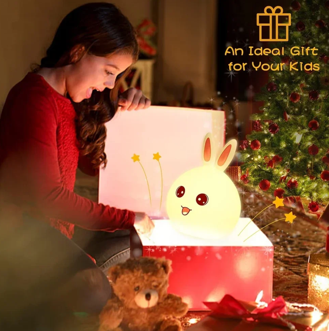 Cute Bunny Silicone Night Lamp (Rechargeable)